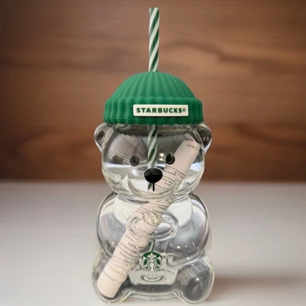 VIRAL 2025 STARBUCKS HOLIDAY BEARISTA GLASS COLD CUP 20 OZ LIMITED EDITION